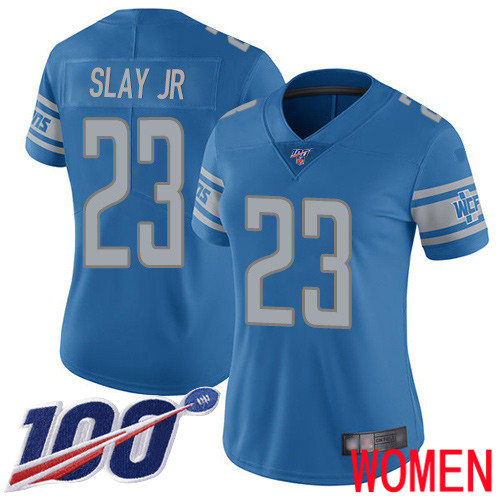 Detroit Lions Limited Blue Women Darius Slay Home Jersey NFL Football #23 100th Season Vapor Untouchable->women nfl jersey->Women Jersey